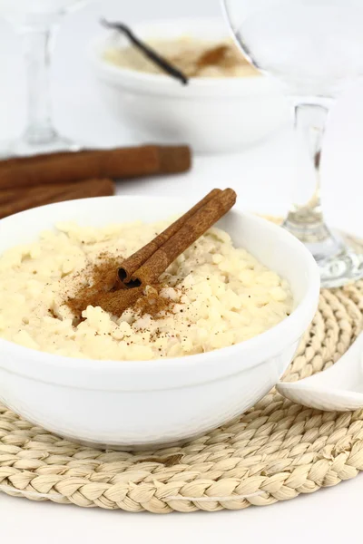 Creamy rice pudding on a bowl — Stock Photo, Image