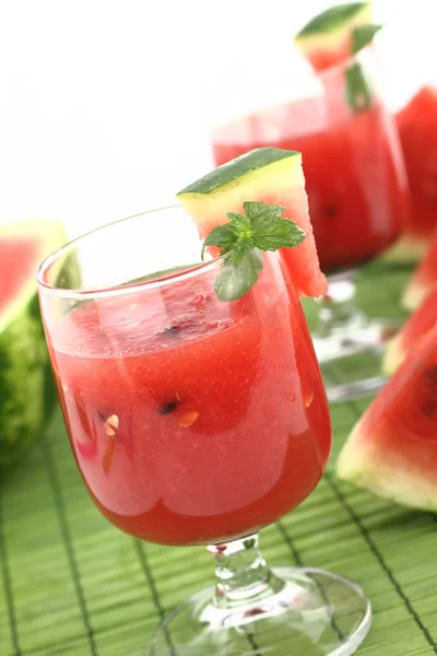 Watermelon juice decorated with mint — Stock Photo, Image