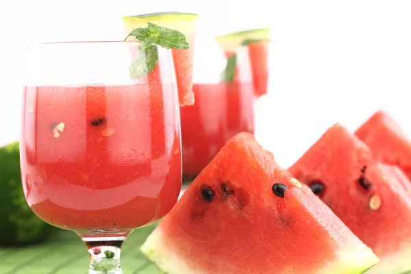 Watermelon juice decorated with mint — Stock Photo, Image