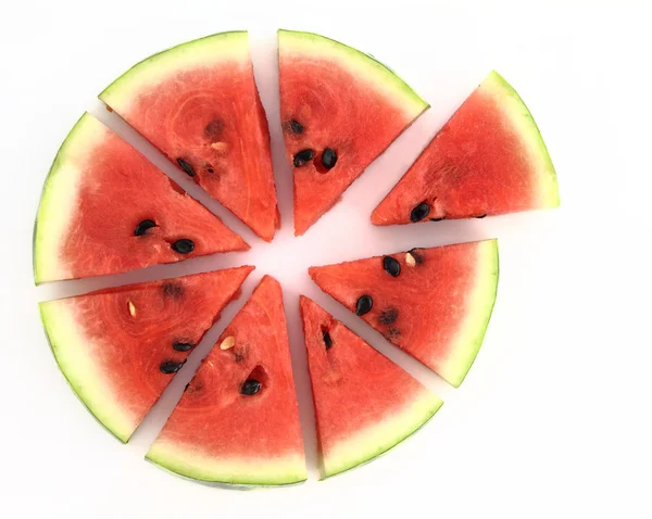 Cirkeldiagram av vattenmelon skivor — Stockfoto