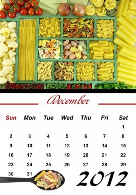 Monthly Pasta Calendar. December 2012