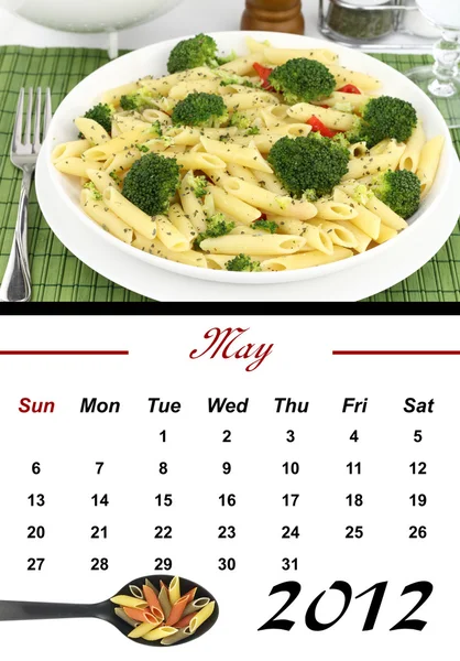 Calendário mensal de massas. Maio 2012 — Fotografia de Stock