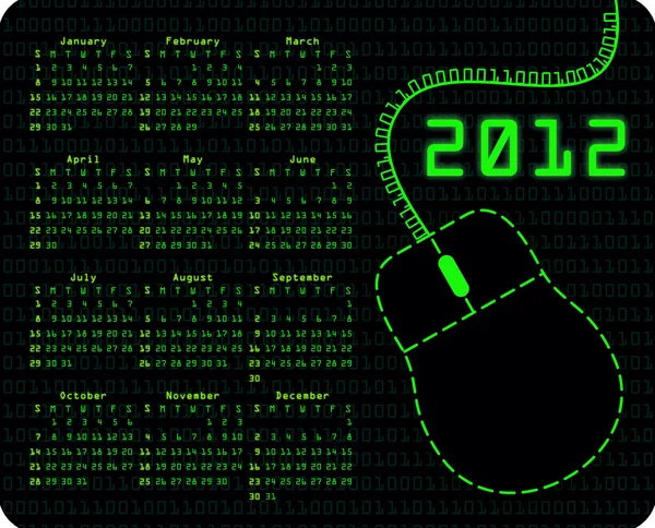 Binární kód kalendáře na mousepad — Stock fotografie