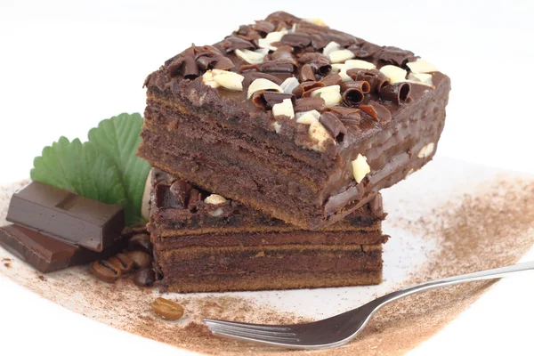 Gâteau au chocolat sur une assiette — Photo