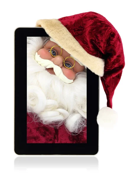 サンタ クロースのクリスマス タブレット — ストック写真
