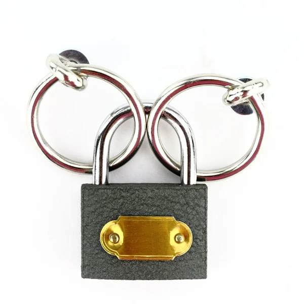 Closed padlock on white background — Stock Photo, Image