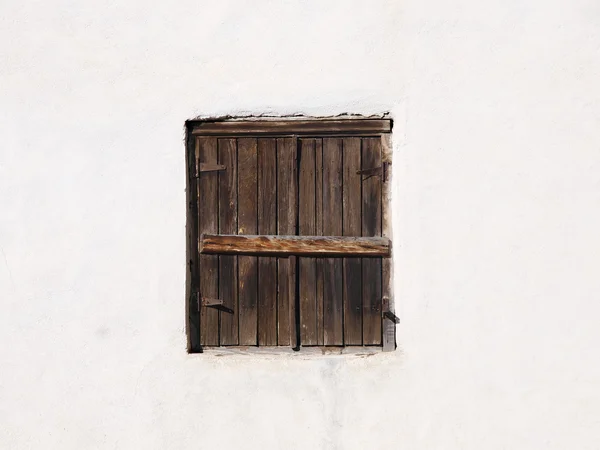 Oude houten venster gesloten — Stockfoto