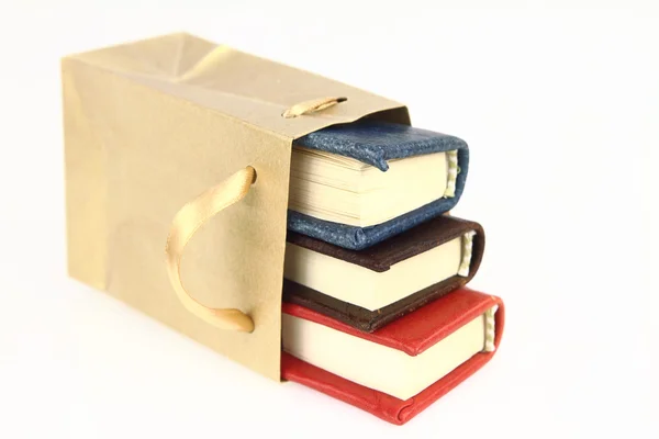 Böcker i en papperspåse — Stockfoto