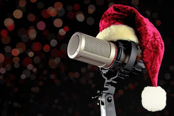 Χριστούγεννα μικρόφωνο — Φωτογραφία Αρχείου