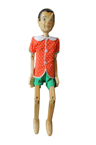 Madera Pinocho, Pinokio sobre un blanco, "Buratino", aislado, Vista 2 Imagen de stock