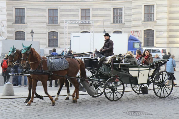 Paard vervoer Wenen. Oostenrijk. Rechtenvrije Stockfoto's