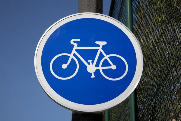 Signo de bicicleta azul — Foto de Stock