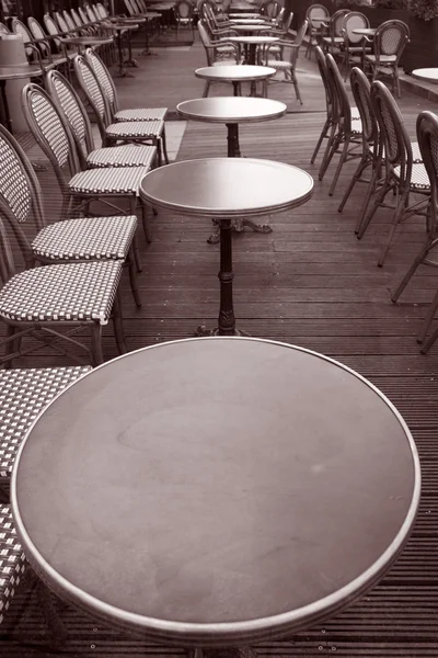 Café terrass tabeller, paris — Stockfoto