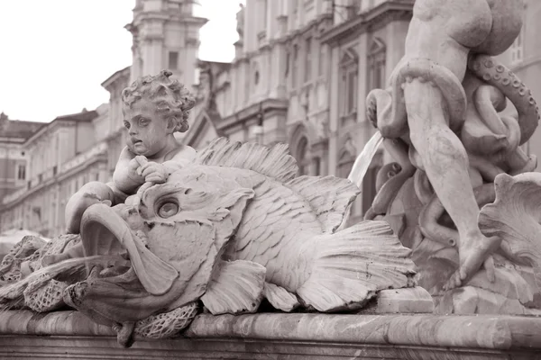 Площадь Пьяцца Навона; Рим, Италия — стоковое фото