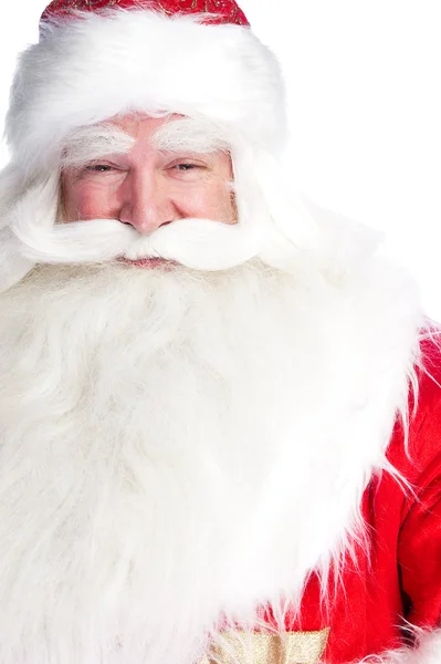 Portrait du Père Noël souriant isolé sur un fond blanc — Photo