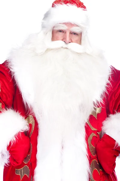 Traditional Santa Claus giving a big "ho ho ho" belly laugh. Iso — Stock Photo, Image
