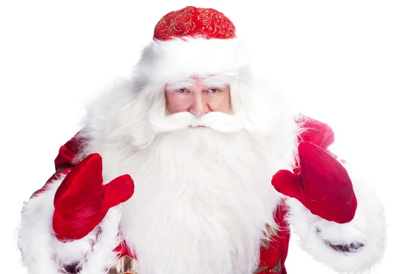 Jultema: Santa Claus böjer sig något från hans armar — Stockfoto