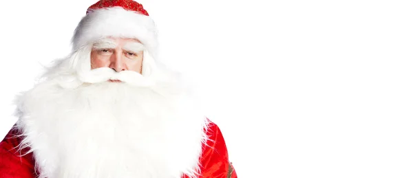 圣诞老人头像微笑孤立在白色背景 — 图库照片