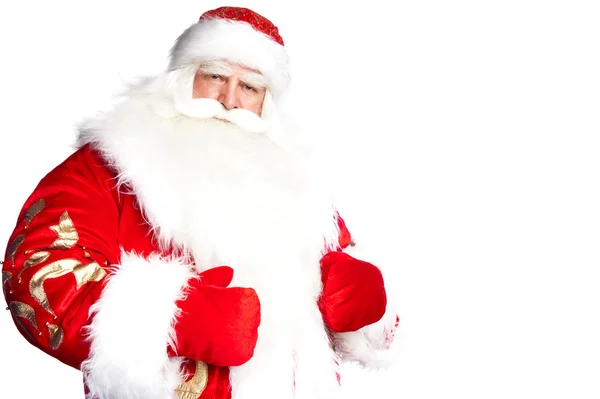 Tradycyjne Święty Mikołaj daje duże "ho ho ho" brzuch śmiać. iso — Zdjęcie stockowe