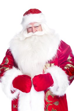 Santa Claus portrait smiling isolated over a white background clipart
