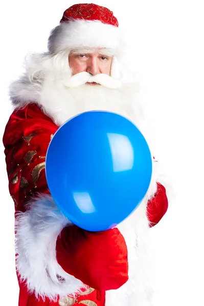 传统的圣诞老人为儿童举办的气球。隔离 — 图库照片