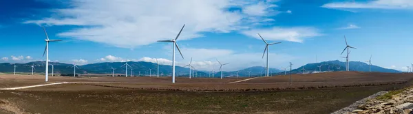 Moulins à vent dans le paysage estival de l'Andalousie, Espagne, Europe — Photo