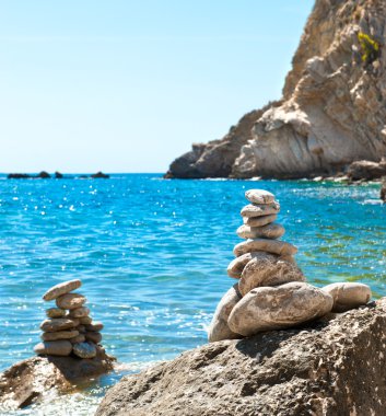 İspanyol sahil şeridi ve güzel temiz mediterran parlak görünümü