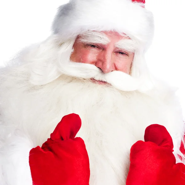 Ritratto di Babbo Natale sorridente isolato su sfondo bianco — Foto Stock