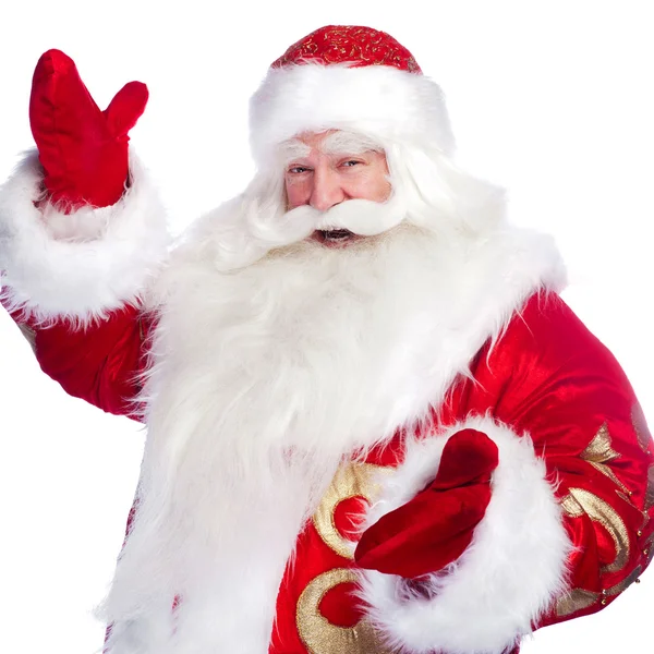 Retrato de Santa Claus sonriendo aislado sobre un fondo blanco —  Fotos de Stock