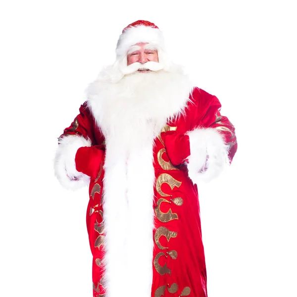 Santa claus portrét úsměvem izolované na bílém pozadí — Stock fotografie
