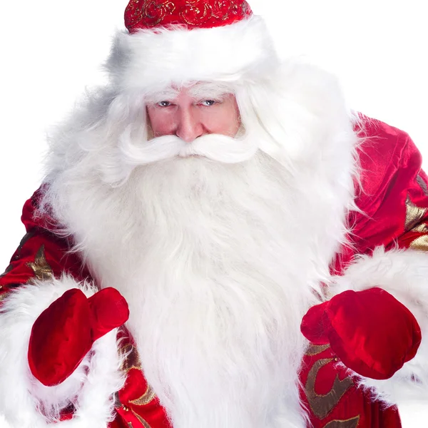 Санта-Клауса портрет посміхаючись ізольованих над білим тлом — стокове фото