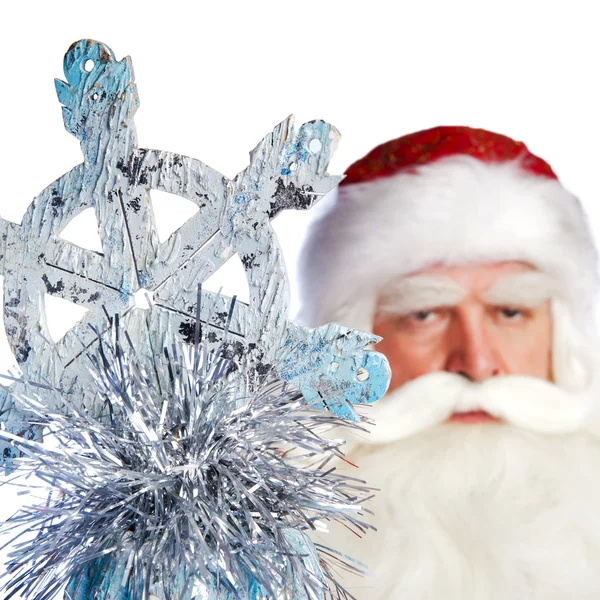 A traditional Christmas Santa Clause with staff isolated on whit — Stock Photo, Image