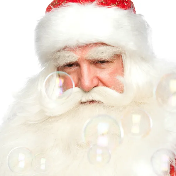 Babbo Natale ritratto sorridente isolato su uno sfondo bianco un — Foto Stock