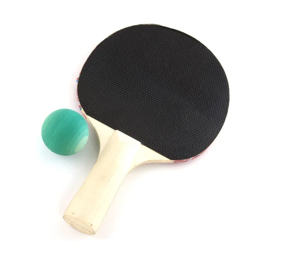 Bat tenis stołowy i piłka — Zdjęcie stockowe