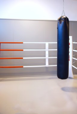 Boxing ring with bag clipart