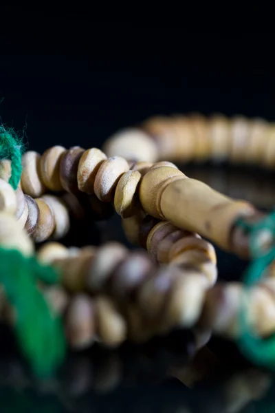 Koraliki drewniane tasbih — Zdjęcie stockowe