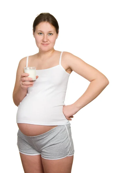 Mléko a těhotné — Stock fotografie