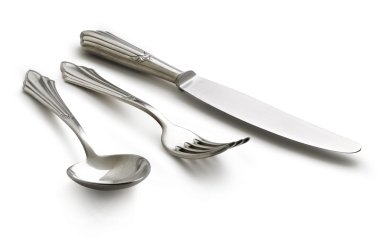 Old Silverware Set (Clipping Path) clipart