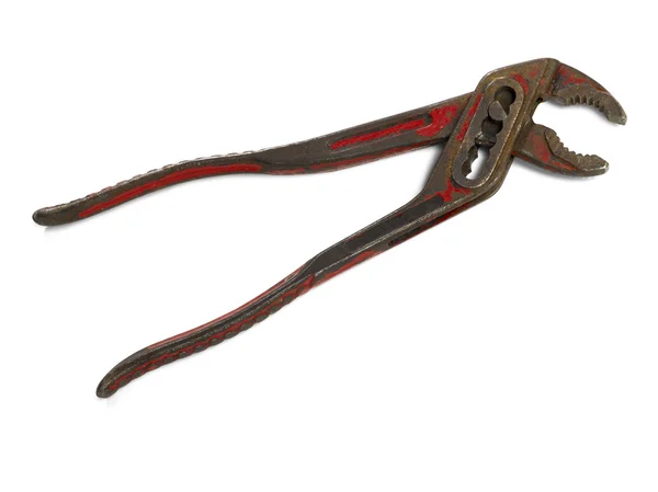 Старый регулируемый гаечный ключ с клиппинговой дорожкой — стоковое фото