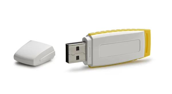 Pamięci flash USB na białym tle na białym tle z przycinania — Zdjęcie stockowe