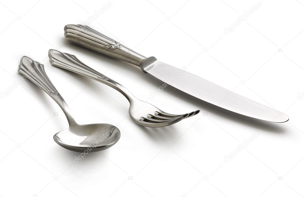 Old Silverware Set (Clipping Path)