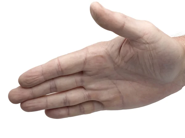 Mão masculina prestes a apertar as mãos — Fotografia de Stock