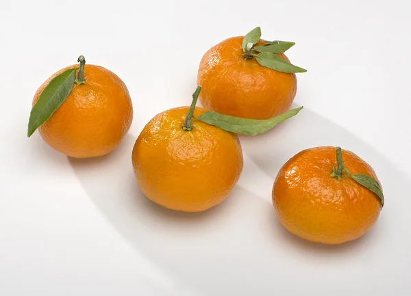 Mandarinen mit grünen Blättern — Stockfoto