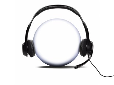 Open audio headset with a micro (clipping path ) clipart