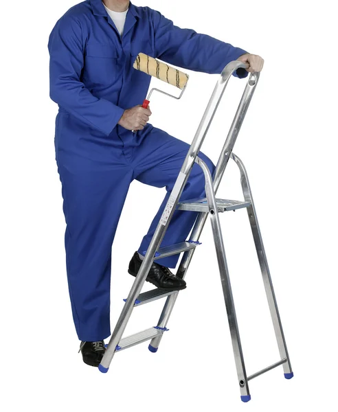 Professional painter standing on white background — Stock Photo, Image