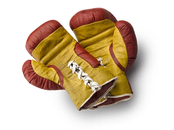 Rode en gele boxe handschoenen — Stockfoto