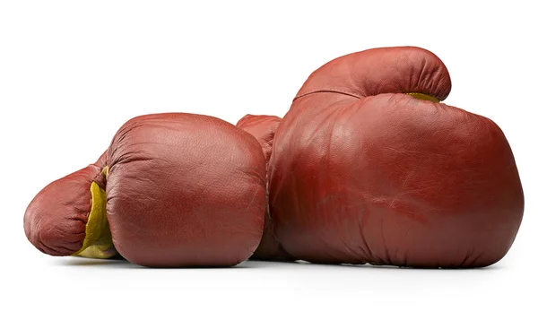 Rote und gelbe Boxhandschuhe — Stockfoto
