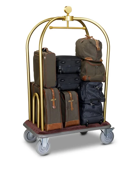 Hotel baggage cart isolated on white background — Stock Photo, Image