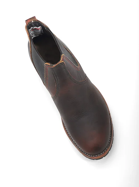 Hnědé kožené boty pro muže, samostatný — Stock fotografie