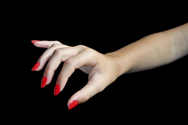 Női kéz, a fekete háttér — Stock Fotó
